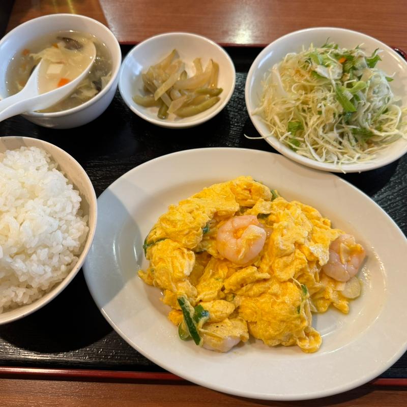 海老と玉子炒め定食(恵比寿食堂)