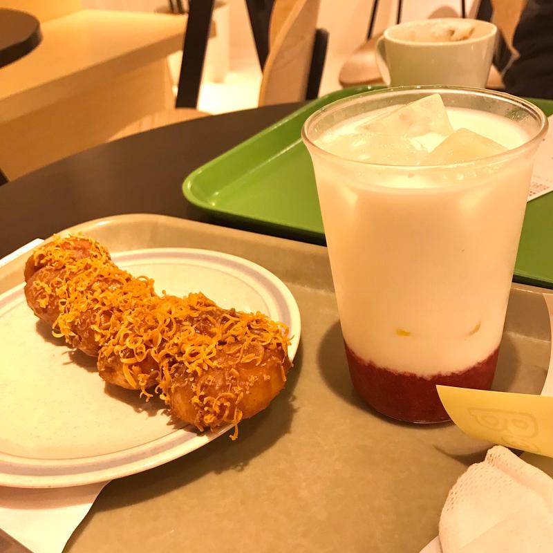 ストロベリーラテ(ice)、ブラウンチーズシナモン(BONTEMPS アメリカ村本店)