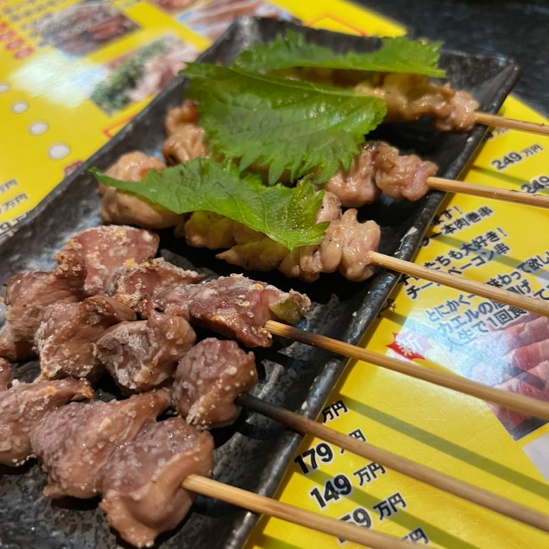 砂ずり串＋せせり大葉巻き串(とりぞう 都町店２羽め )