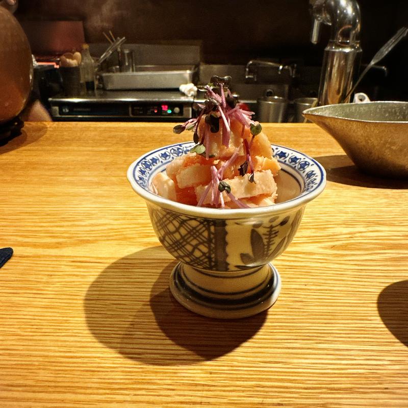 スルメイカと蓮根明太子和え(高太郎 （こうたろう）)