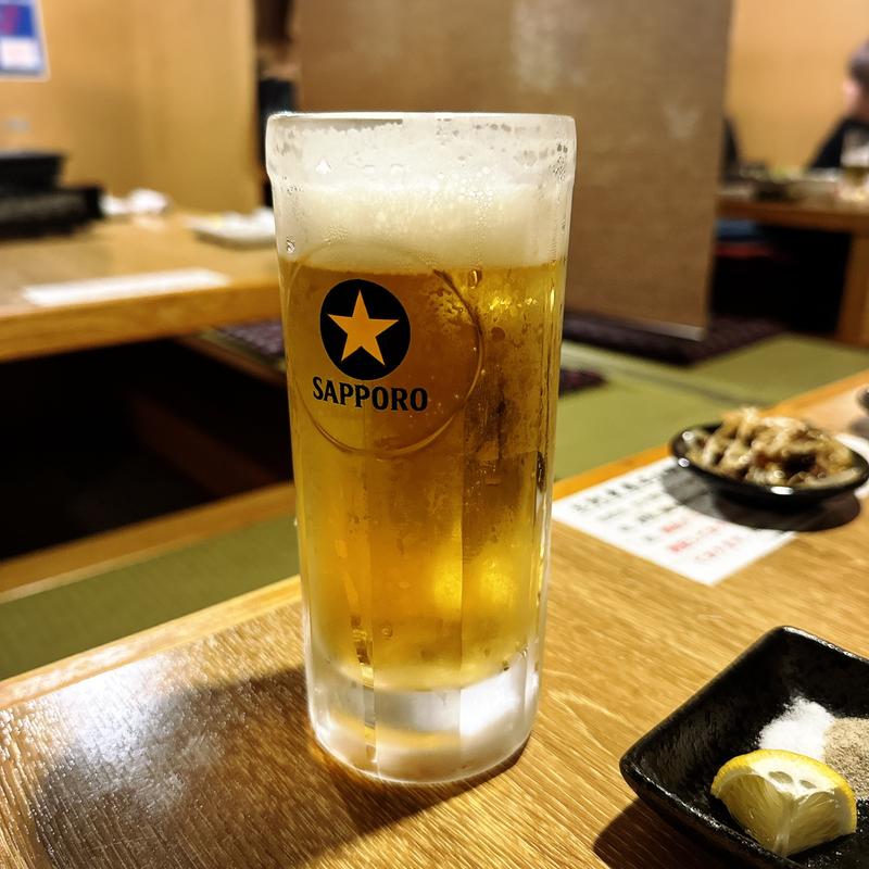 サッポロ生ビール(なかの食鶏 梅田曽根崎店)