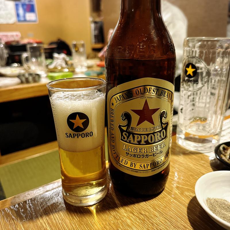 サッポロ赤星　大瓶(なかの食鶏 梅田曽根崎店)