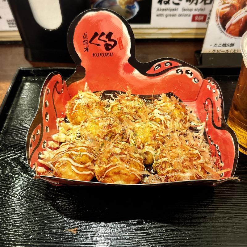 大たこ入り たこ焼(たこ家道頓堀くくる 大阪のれんめぐり店（JR新大阪駅新幹線改札内）)