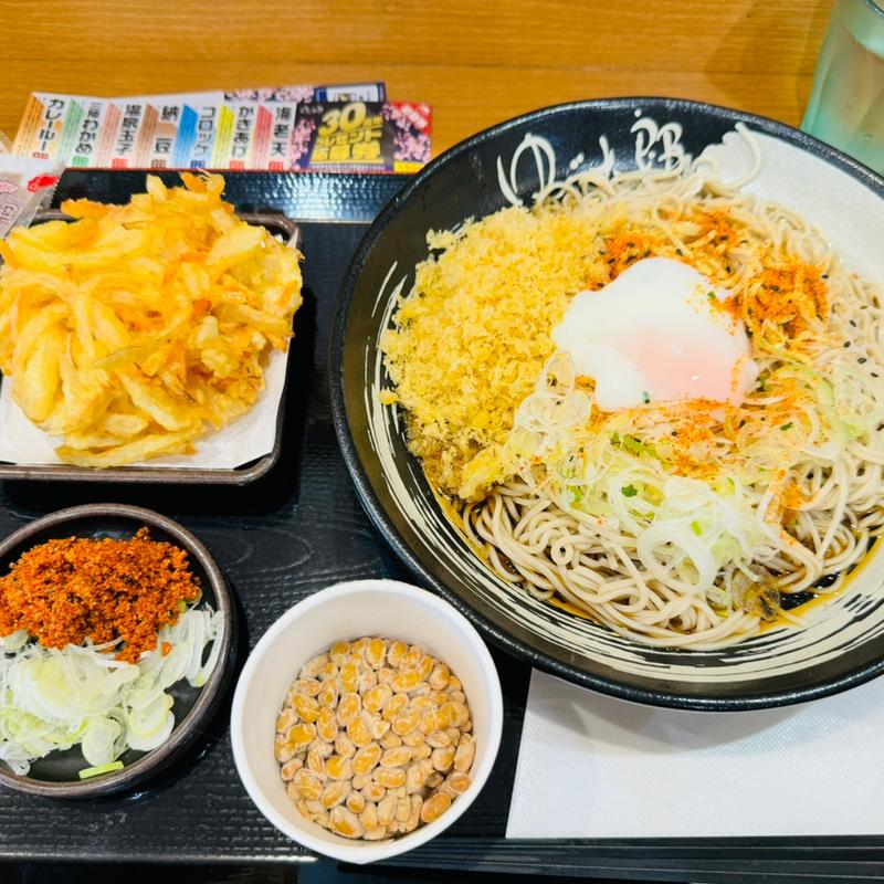 朝そば＋納豆サービス券(ゆで太郎 もつ次郎 加須北小浜店)