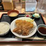 おろし鶏カツと唐揚げ定食