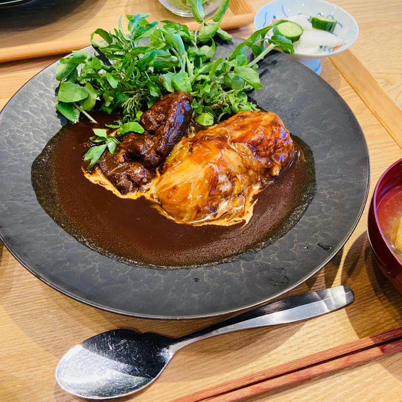 ロールキャベツとビーフシチュー(米えにし　土鍋炊きごはん定食)