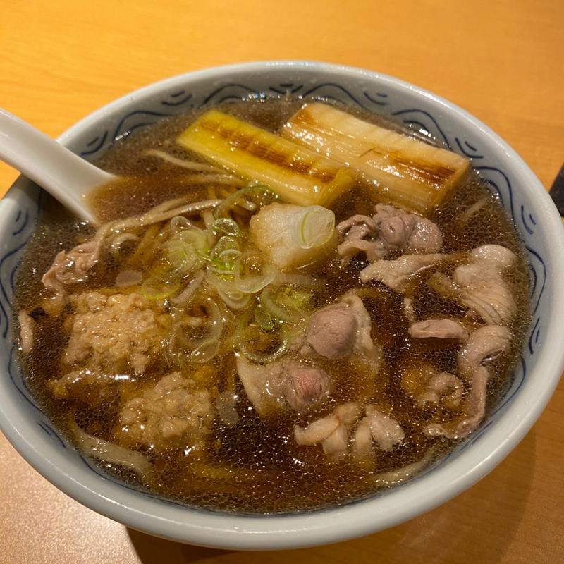 鴨南蛮そば　特製つくね入り(そば一仁)