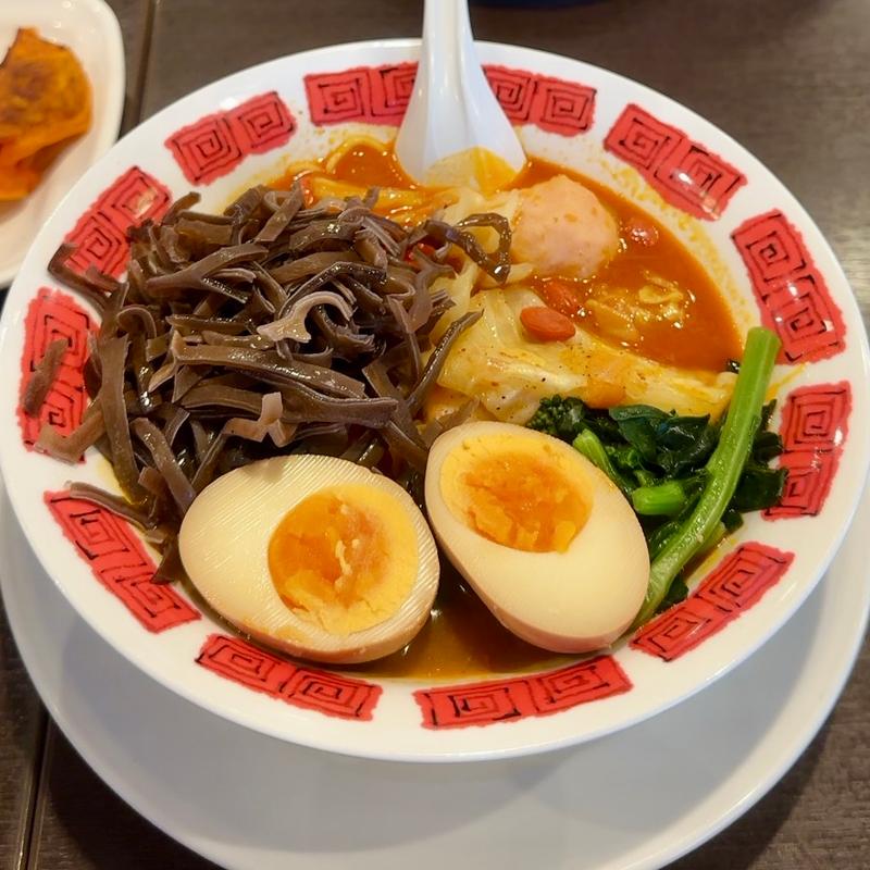 潮味決監修！麻辣湯 3辛(キクラゲ、味付け玉子)(バーミヤン 船橋松が丘店)