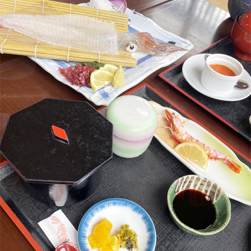 鐘崎活きイカ定食(玄海 若潮丸 )