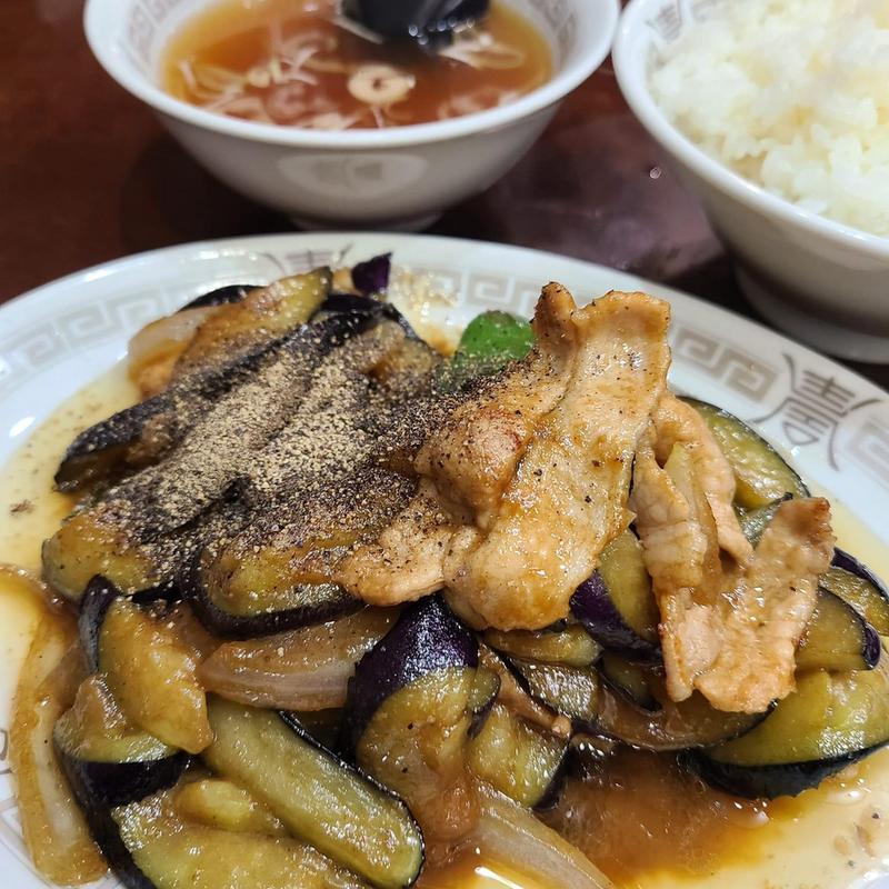 茄子味噌炒め定食(銀座亭 )