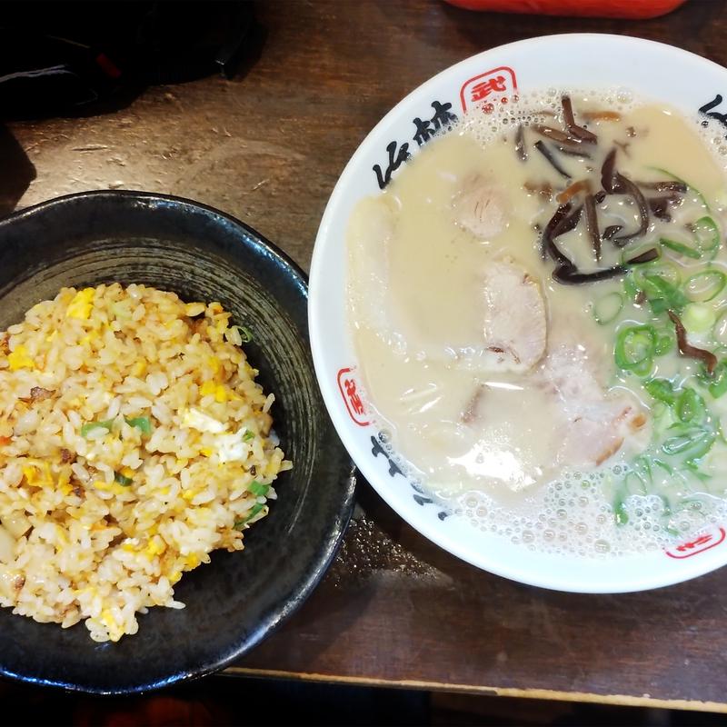 ラーメン＋半チャンセット(博多ラーメン 竹林 大橋店)