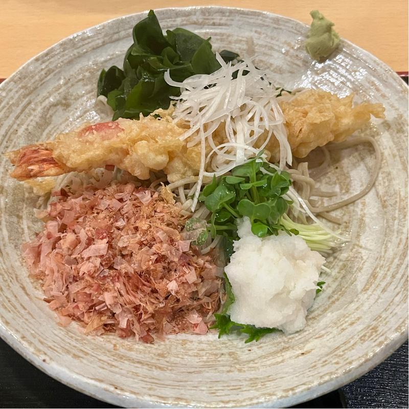 辛味大根と大海老天そば(ゆかりな)