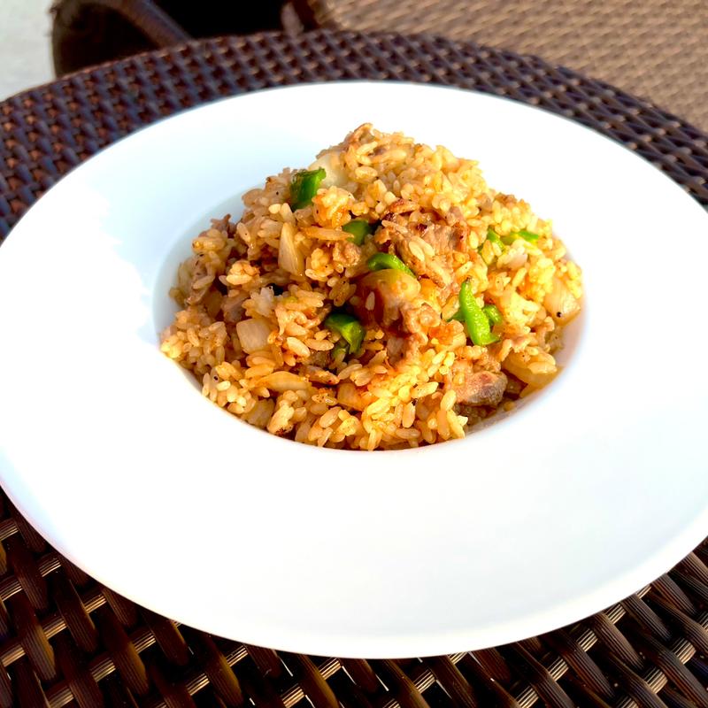 千鳥ファームの肉ピラフ(Pink Flamingo)