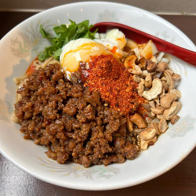 肉みそ温玉ラー油まぜそば(晴耕雨読)