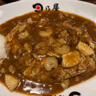 シーフードカレー+チーズ+温玉(日乃屋カレー JR川崎タワー店)