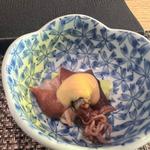 ホタルイカと生アスパラの自家製マヨネーズ和え(鮓 くおん)