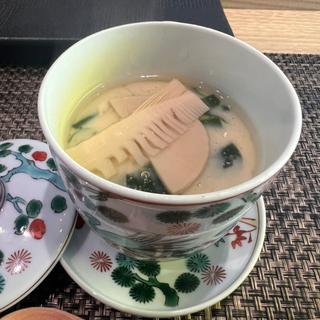 焼きアナゴと筍の茶碗蒸し(鮓 くおん)