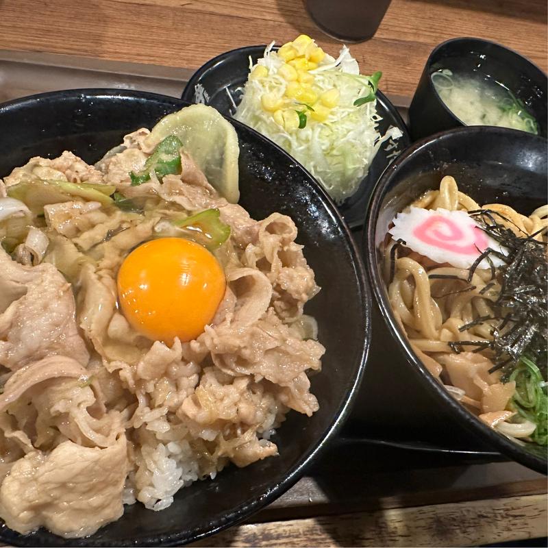 油そばセット(伝説のすた丼屋 溝の口店)