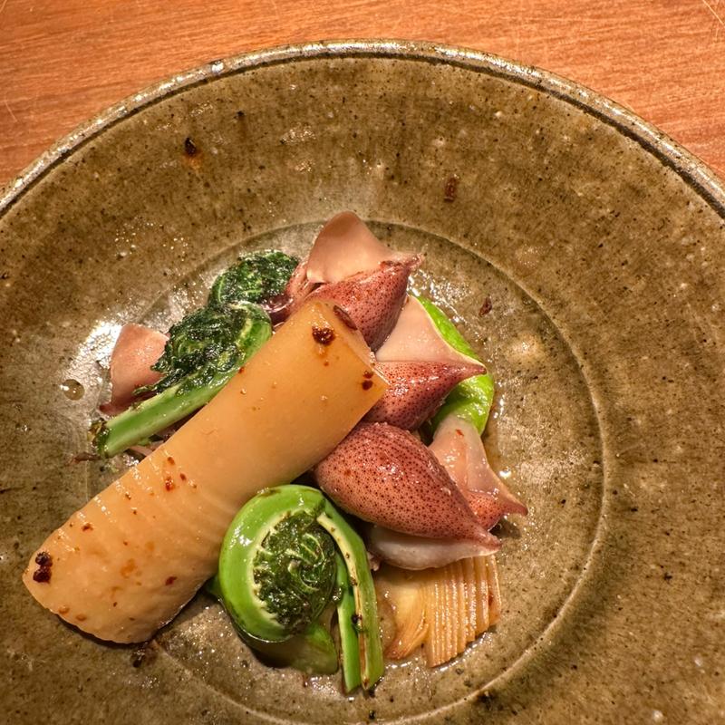 ホタルイカとたけのこのペペロンチーノ(ふくの緒)