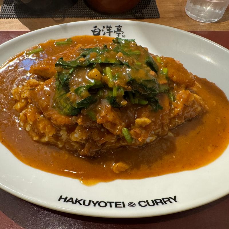 とんかつほうれん草カレー(旨辛カレー専門店 白洋亭)