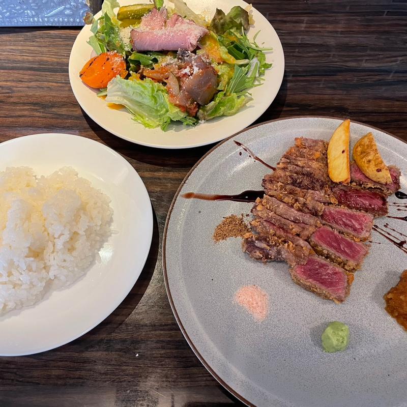 牛カツランチ(中)(Cheese Meat Mania KU-DETA)