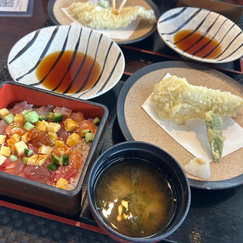 海宝ちらし寿司・穴子の天麩羅(星空の中へ )