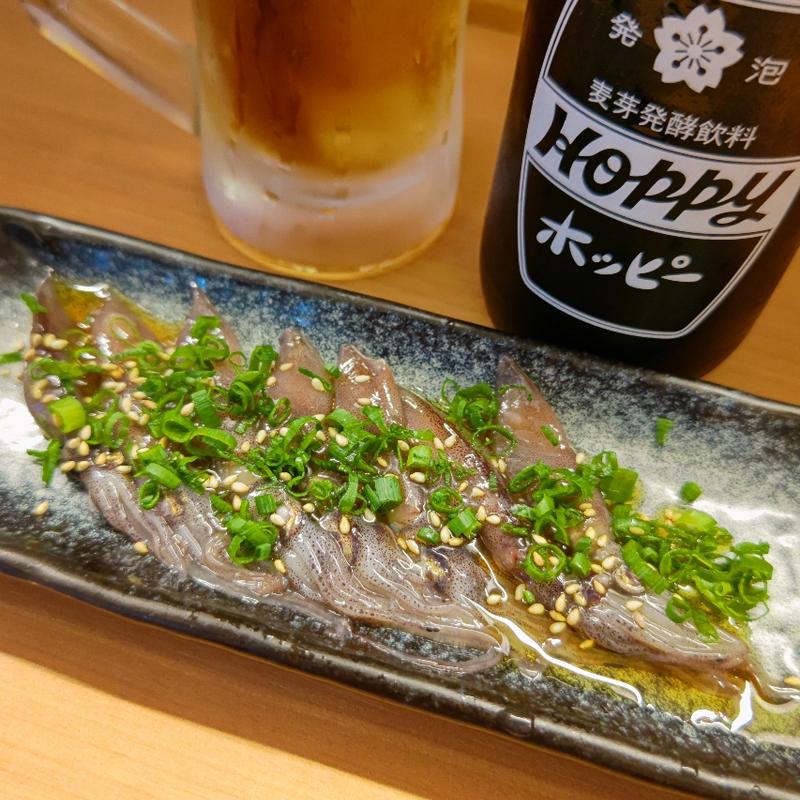 ごま塩ホタルイカ刺し(大衆酒場 五の五 ぴおシティ桜木町店)