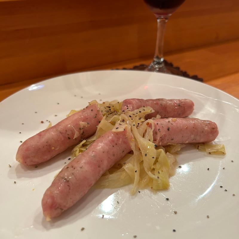 ハーブウインナーとキャベツの白ワイン煮(わたしのキッチン )