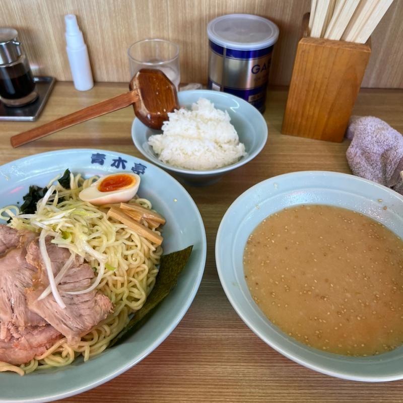 味噌チャーシューつけ麺中盛　ライス(ラーメン青木亭)