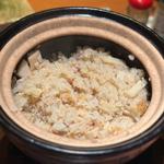 筍と鶏の土鍋炊き込みご飯(坐松本)