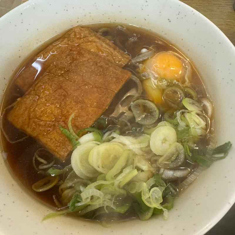 太蕎麦+きつね+生卵(一由そば )