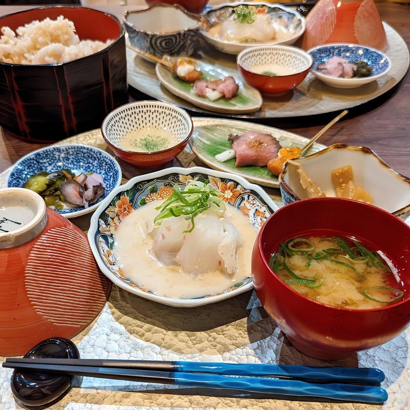 鯛のごま刺しとお茶漬け御膳(串揚げ草馬JR高槻店)