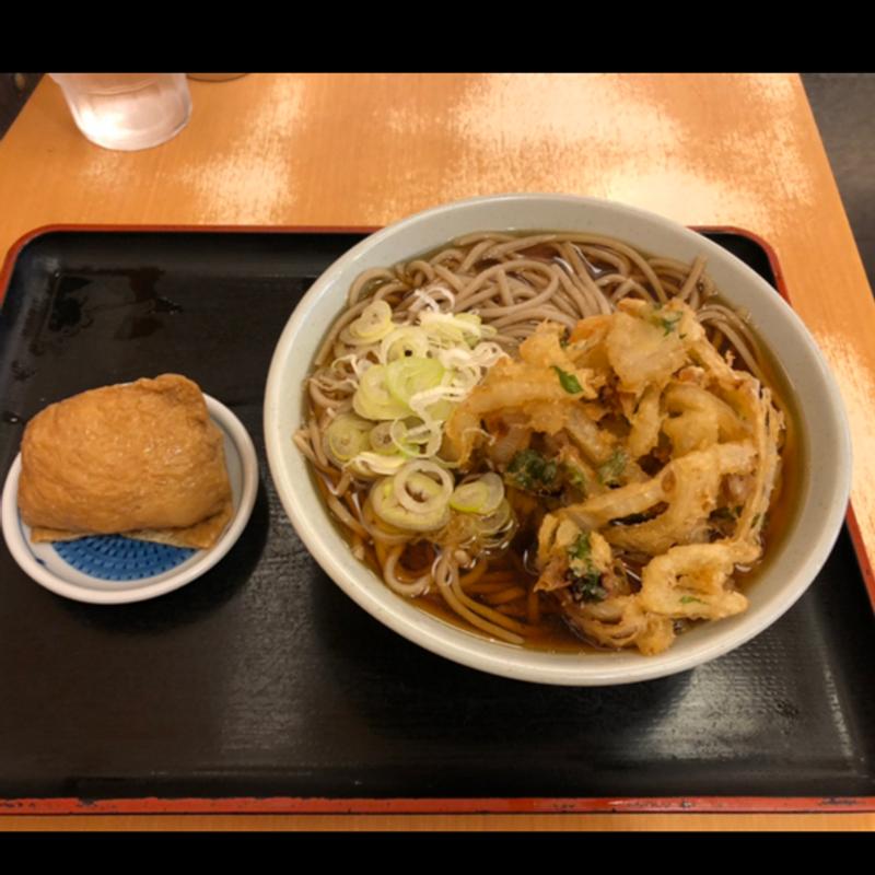 かき揚げそば　いなり(かのや 新宿西口店 )