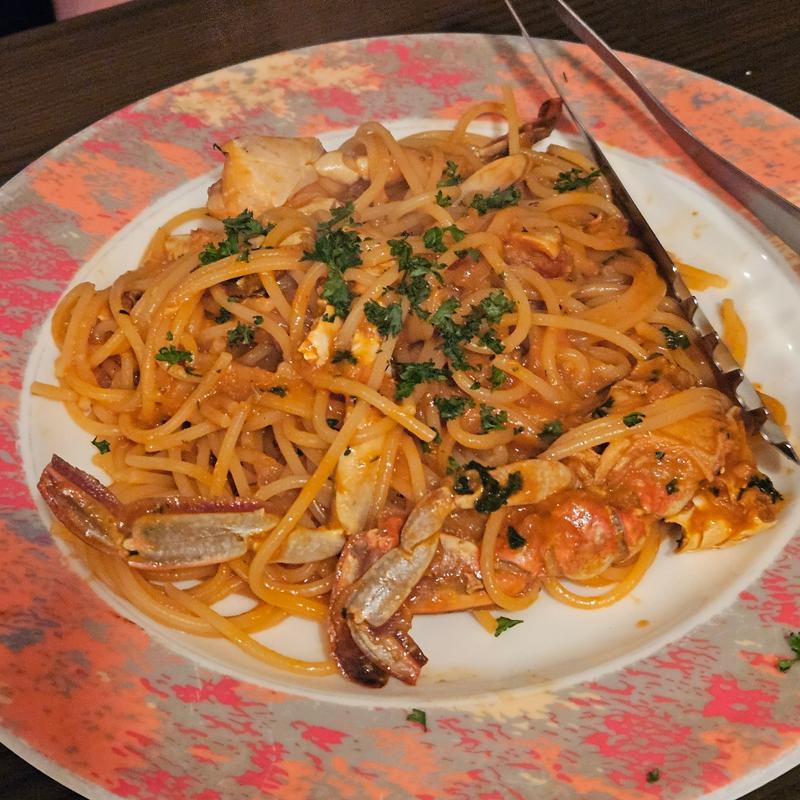 ワタリガニのスパゲッティ(たべろ屋)