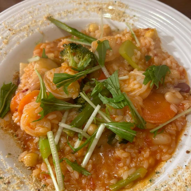 ぷりぷりエビとチリコンカンのトマトソース(リゾッテリア ガク （Risotteria GAKU）)