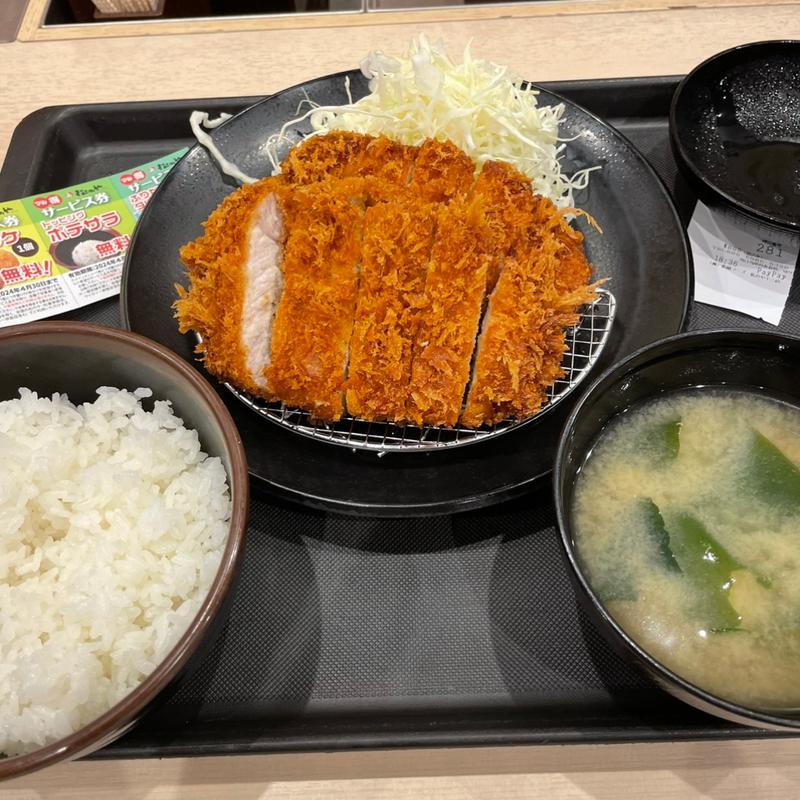 ダブルロースかつ定食(松のや 十三店)