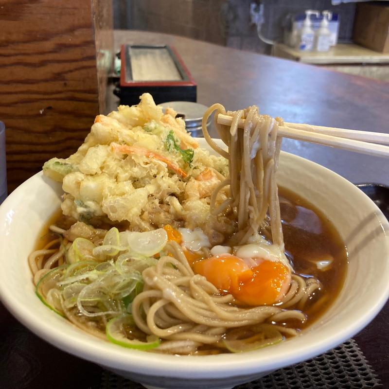 かき揚げ玉子そば(かめや 銀座店 )