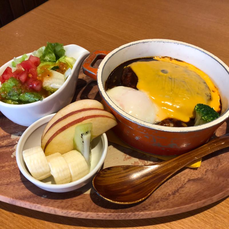 ノンミートハンバーグとカリフラワーライスのココットプレート(ココス 足立保木間店)