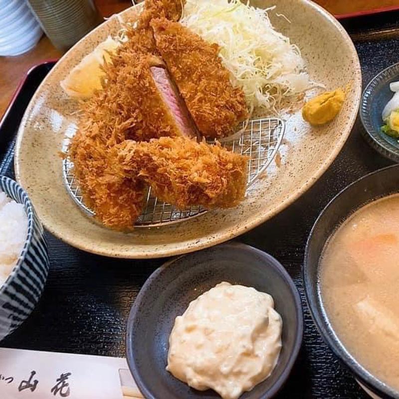 大エビ カキ ヒレ定食(とんかつ 山花)