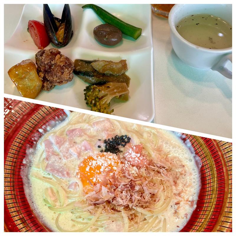 和風明太カルボナーラ＆ビュッフェ食べ放題セット(おかわりBuffet Nico Mino（ニコミーニョ）)