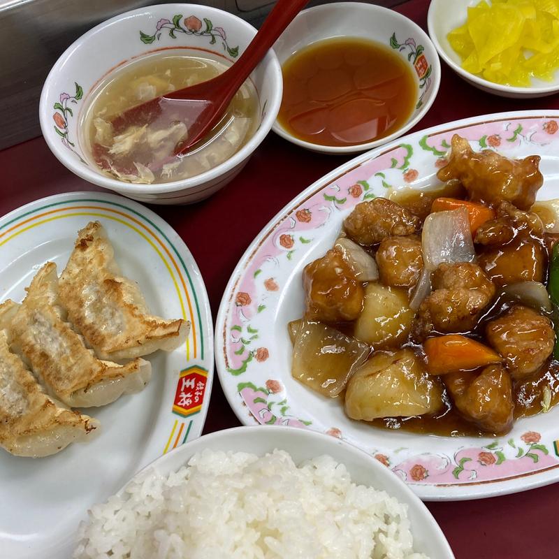 中華定食(酢豚)ご飯大盛り(餃子の王将 山科駅前店 )