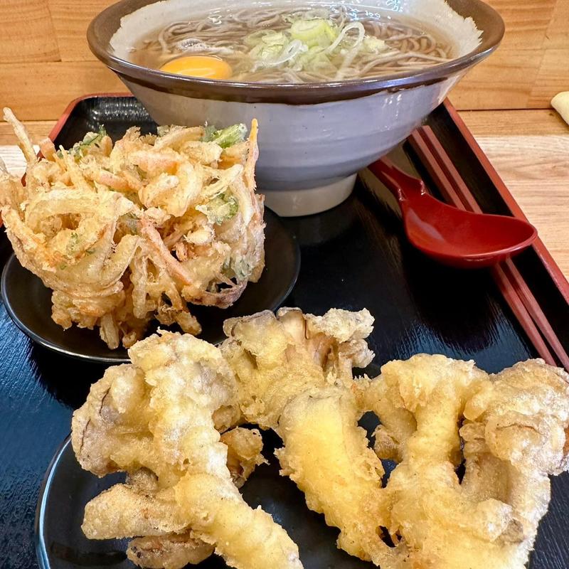 かき揚げそば舞茸天 生玉子(大船そば)