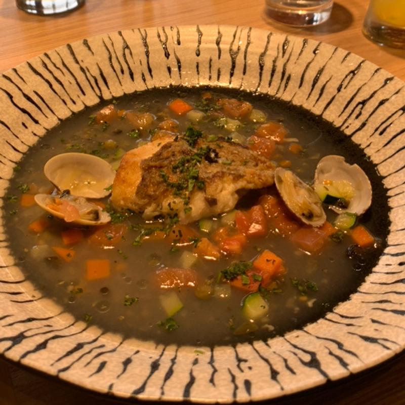 アクアパッツァ（3850円のランチコース内の魚料理）(トラットリア ピッツェリア エトナマーレ ミウィ橋本店)