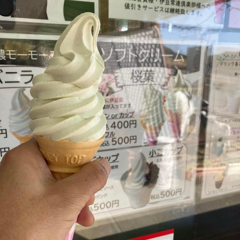 桜葉ソフトクリーム(伊豆手作り菓子工房 グリーンヒル土肥（大木乳業株式会社）)