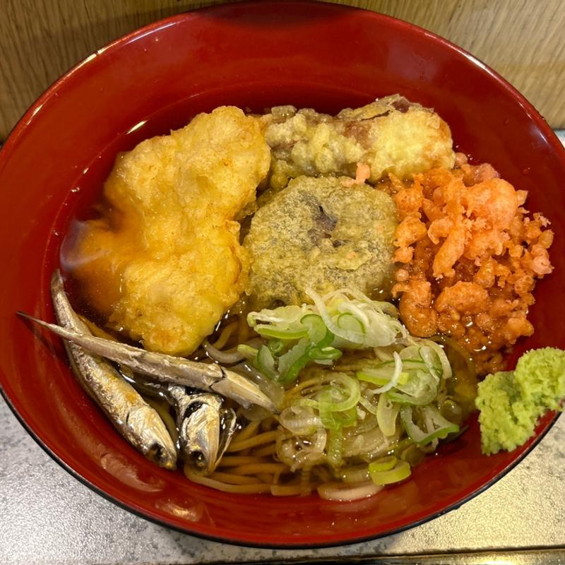 冷やしそば　しいたけ天　ちくわ天　塩とり天(デイリーチコ)