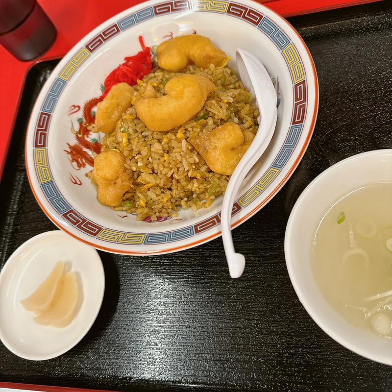 日替り定食のエビカレーチャーハン(中華食堂 まぁけん)