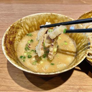 信州トリプル味噌鶏白湯つけSobaにシマチョウ 麺並盛り