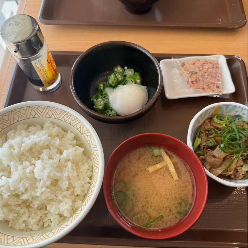 牛まぜのっけ朝食(すき家 8号見附店)