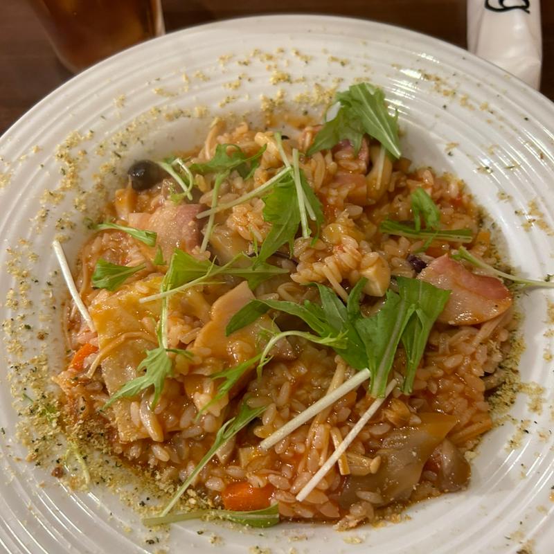 厚切りベーコンとたっぷりきのこのトマトソースリゾット(リゾッテリア ガク （Risotteria GAKU）)