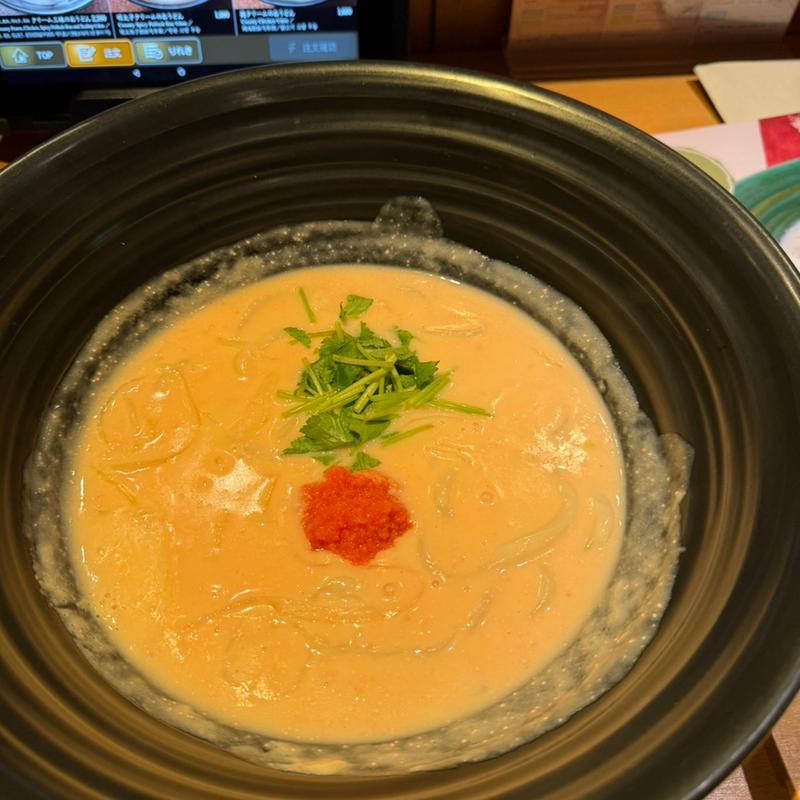 明太子クリームのおうどん(つるとんたん　六本木店)